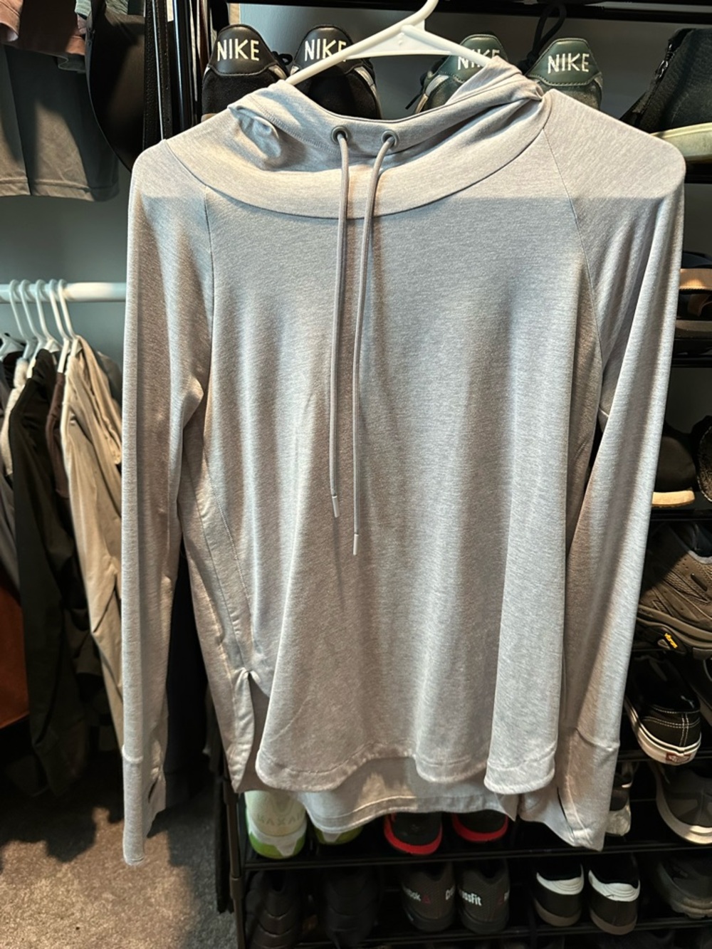 Athleta Light Gray Hooded Women's Sweater